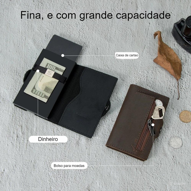 Carteira Pop Up de Couro Casekey